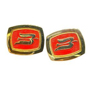 Vintage Sterling Silver Gold Vermeil Royal Viking Cruise Line Mens Cufflinks 925